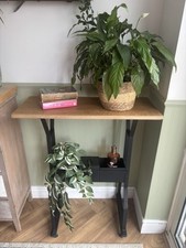 Votive Candle Holder Refurbished Side Table With Solid Oak Work Top.