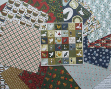16 Sheets 12 Days of Christmas Scrapbook paper / card by First Edition
