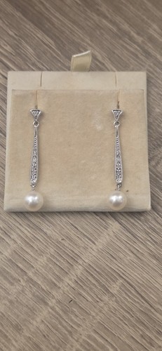 14k white gold - gold, dangle