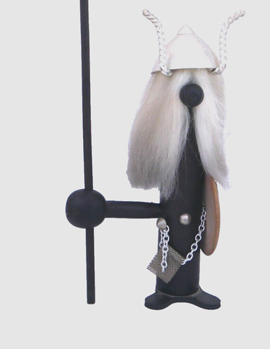 Vintage tall wooden viking - vintage,