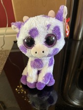 BNWT Ty Beanie Boos Ethel the Purple Cow 6" New Tagged