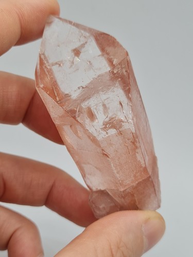Pink lemurian quartz point - lemurian,