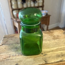 Vintage green glass - green, square