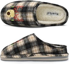 Kuailu Christmas Reindeer Slippers Memory Foam Winter Choice of Sizes & Colours