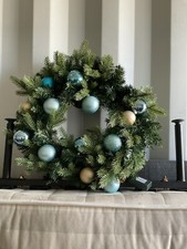 CHRISTMAS Wreath Door Ring Decoration , Pre-lit, 60cm
