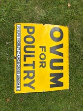Original vintage enamel Ovum for Poultry sign