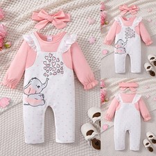 Newborn Baby Girl Cartoon Romper Bodysuit Jumpsuit Playsuit Outfit Clothes Set