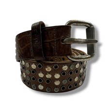 Diesel Brown Leather Studded