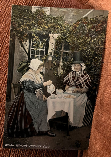 Antique postcard welsh women - antique,