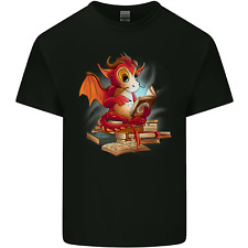 A Book Reading Dragon Bookworm Fantasy Mens Light Cotton T-Shirt