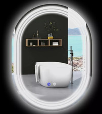 kleankin Bathroom Mirror with LED Lights, Dimmable Makeup Mirror 47-2-80