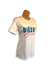 Diesel - White Diesel Brave Logo Cotton T Shirt - Size L RRP £45.00