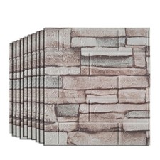 60PC 3D Tile Brick Wall Sticker Self-adhesive Waterproof Foam Panel Wallpaper’UK