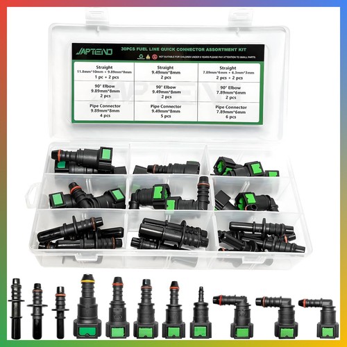 Fuel line connector - connector, kit
