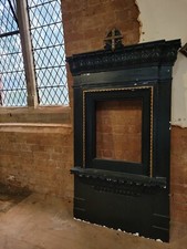 Antique Reclaimed Church Chapel Altar Pulpit Wooden black shrine temple