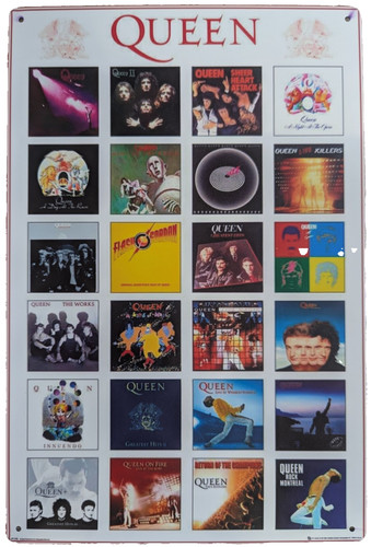 Queen album covers metal sign - queen,