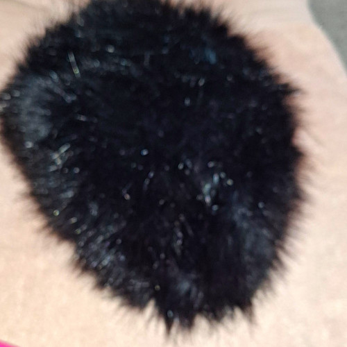 Women black faux fur - black,