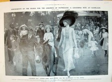 Old 1910 Children Day Donkey Rides Goat-Chaises Roundabout Fete Ranel 0 20th