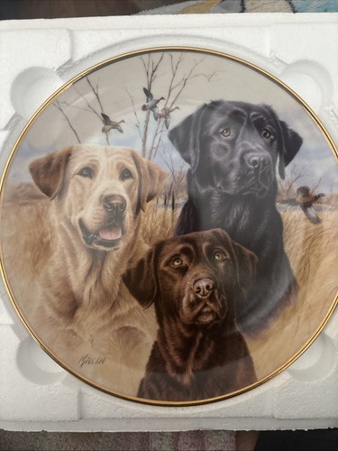 Danbury mint three labradors - danbury,