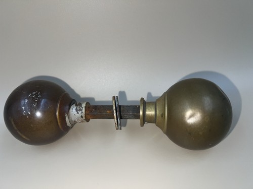 Victorian brass door knobs - brass,