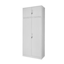 Extra Tall 225cm Storage Cabinet Lockable Steel Garage Office Workshop Cupboard