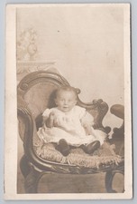 RPPC Cute Baby White Dress