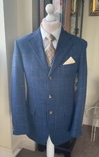 Pal Zileri concept carlo barbera & c. super 100's wool blue check blazer 40 UK