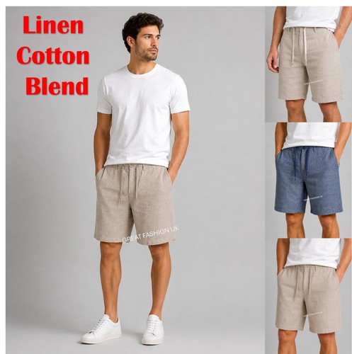 Mens shorts linen cotton blend - mens,