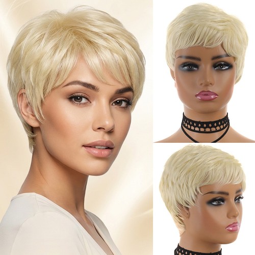 Short platinum blonde wig - platinum,