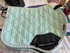 LeMieux Harlow Suede Saddlepad Faux Fur Edge Bamboo Softmint Small size 