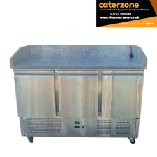 Refurbished 3-Door Granite Worktop Fridge – 140cm | Stainless Steel | 300L