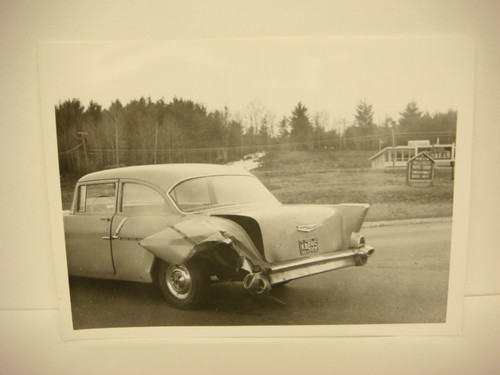Vintage 1964 car wreck photo - car,