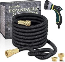 TheFitLife Expandable Garden Hose Pipe - Triple Core Latex and 75ft,  Black