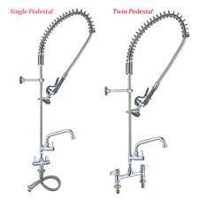 Commercial Kitchen Pre-Rinse Faucet Spray Tap Arm Single / Twin Pedestal 178mm