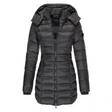 Womens Winter Long Puffer Coat Ladies Outdoor Windproof Warm Jacket with Hood