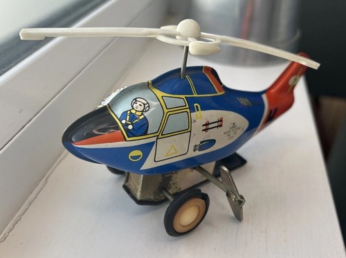 Tinplate clockwork helicopter - tinplate,