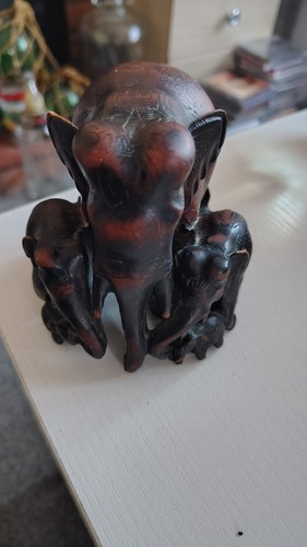 Vintage wooden elephant - wooden,