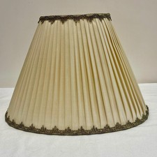 Vintage pleated cream and gold lampshade