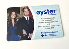 Limited Edition TFL Oyster Card to Commemorate Marriage of Prince William & Kate