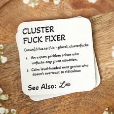Personalised Cluster F*ck Fixer Mug Coaster - Funny Humour Customised Present