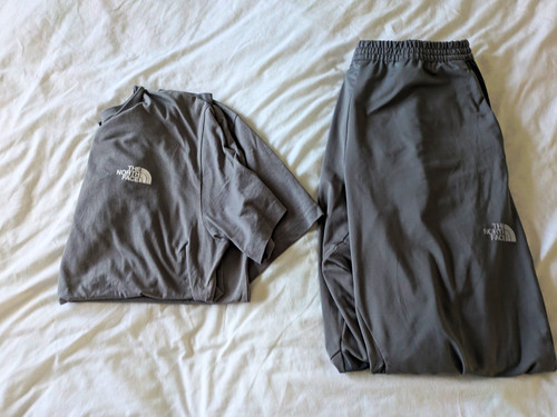 North face mens grey 2pc - north, l