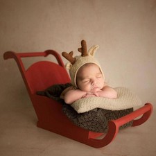 Newborn Photo Props Red Sleigh