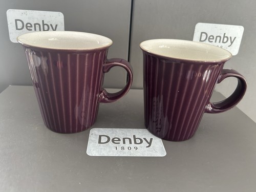 Denby storm plum fluted - plum, mugs