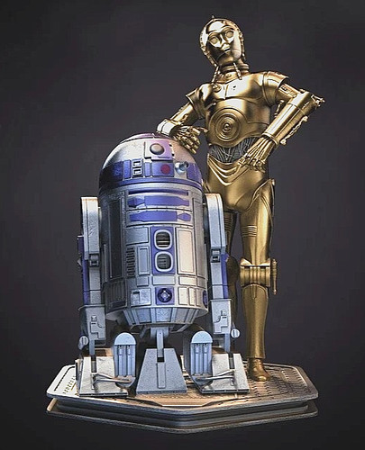 Star wars 3po r2 d2 - star, resin