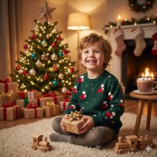 Kids Green Christmas Sweater