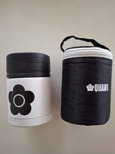 Rare Mary Quant Food Pot, Thermos. Black White Daisy and Protective Bag