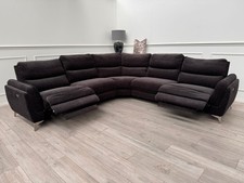 DFS Black Fabric Corner Sofa Power Recliner Modular Sofa