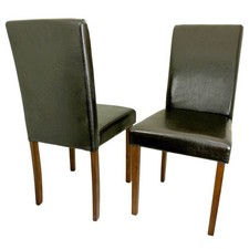 Dining Chairs Set Brown Faux