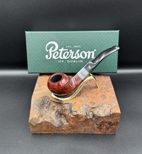 Peterson Deluxe Classic Terracotta Finish Silver Mount Bent Bulldog Pipe (80s-C)