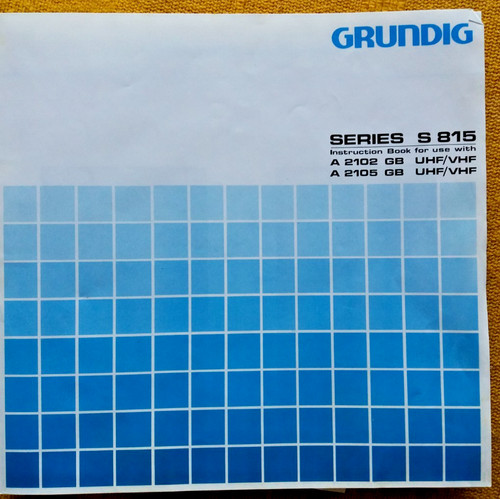 Grundig s815 instruction - instruction, book